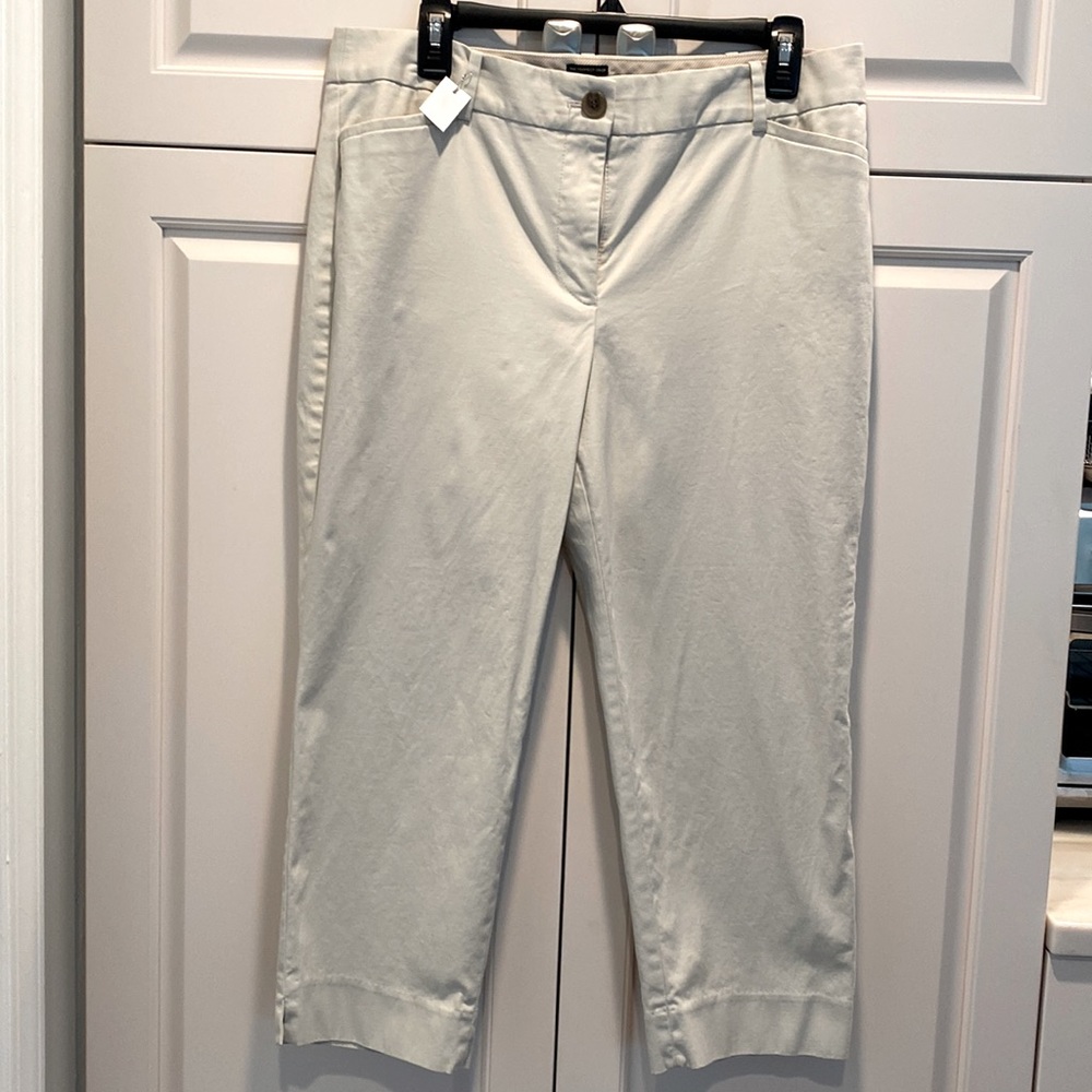 Talbots size 12 petite the perfect crop taupe cropped pants New! Never worn! 🔥